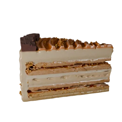 Mini Layer Cake High Poly 3D model, close-up studio render, showing cream, sweet food silhouette.