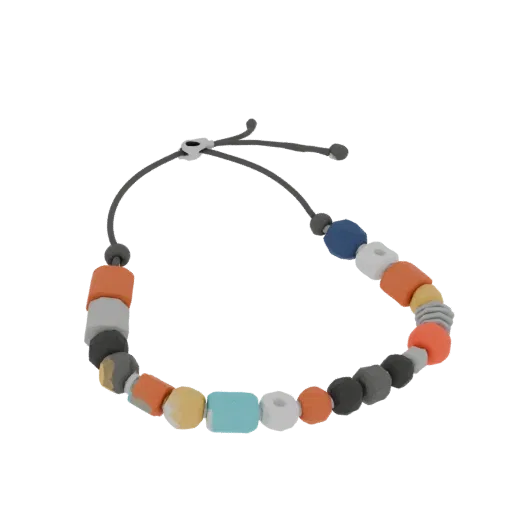 Statement Necklace product viz 3D model, top-down studio render, with clean topology and PBR shading on the necklace.