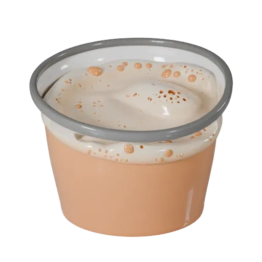 Cold Coffee Cup Product Viz 3D model, three-quarter studio product render, showing glass, container shape.