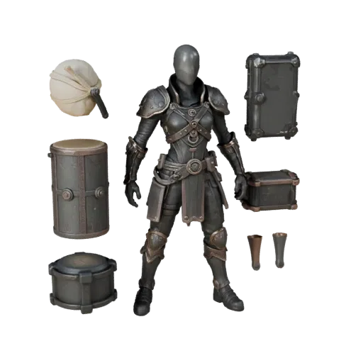 Personnage 3D de pirate arcanique de science-fiction, vue du moteur, atout prêt pour Unreal Engine avec pose debout et PBR