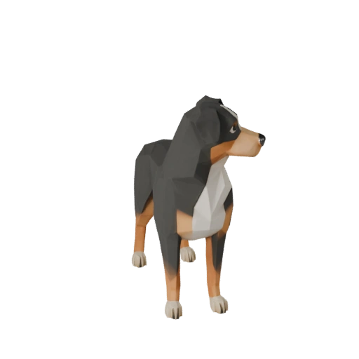 Modelo 3D de Pastor Australiano Poligonal Bajo - Asset para Unity con FBX