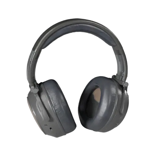 Wireless Noise Canceling Headset Realistic 3D model, three-quarter studio render, showing soft ear pads, wearable scale.