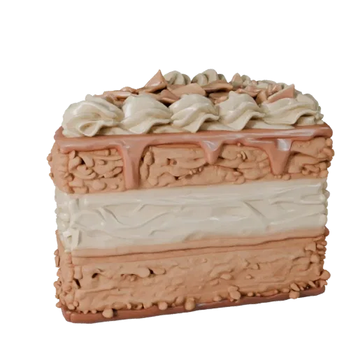 Celebration Layer Cake Realistic 3D model, three-quarter studio render, showing cream, sweet food silhouette.
