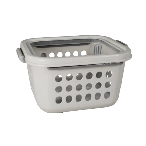 Minimal Laundry Basket 3D model, three-quarter front view, Unity viewport, showing ceramic, form detail.