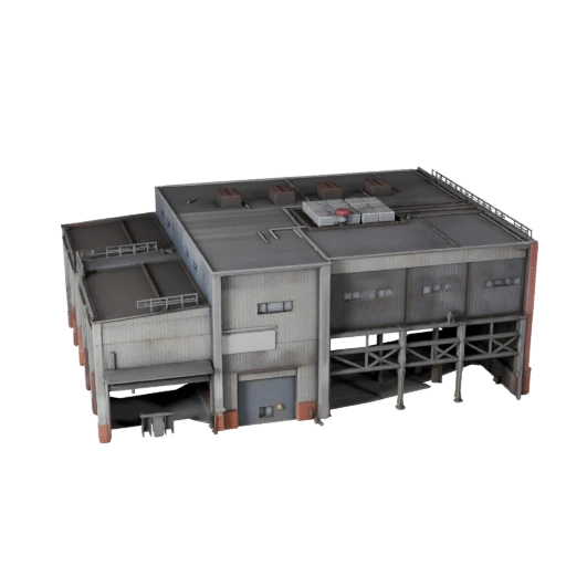 Mulino in Acciaio Stilizzato Modello 3D - Asset di Gioco per Architettura