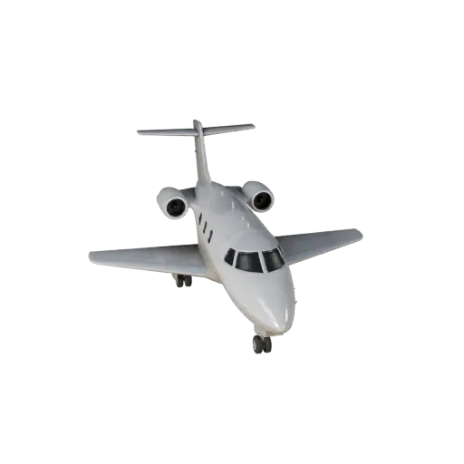 Modèle 3D d'avion privé, vue studio à trois quarts, atout de véhicule prêt pour Blender avec équilibre des ailes, lisibilité