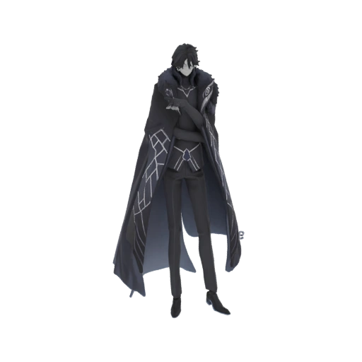 Dark Cloaked Figure with Geometric Patterns 3D Model