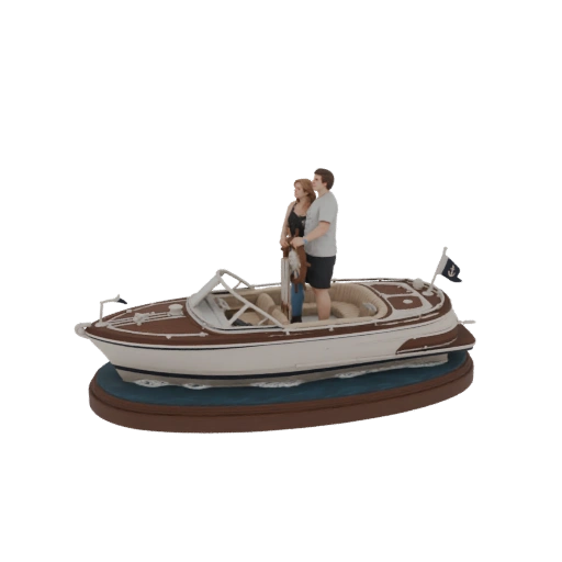 Couple sur Diorama Bateau Classique