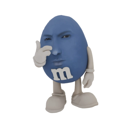 Blue M&M with Eminem Face