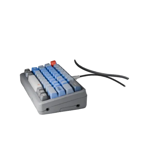 Wireless Mechanical Keyboard 3D model, three-quarter front view, AR viewer studio render, showing detail and scale.