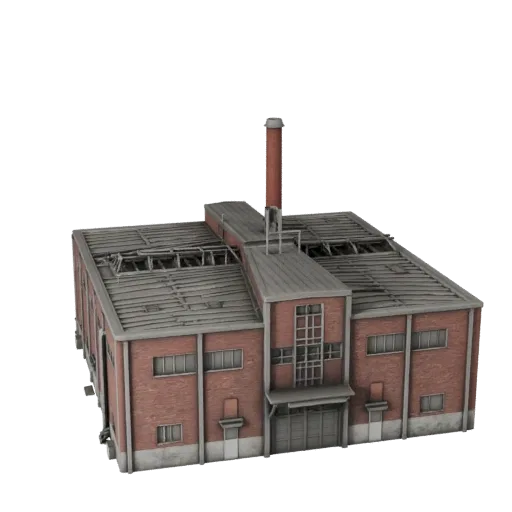 Wasseraufbereitungsanlage druckbares STL 3D-Modell, isometrische Ansicht, die industrielle Baumaterialien und architektonisch