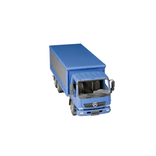 Modelo 3D Camión Plataforma, vista de estudio en tres cuartos, activo de vehículo listo para Blender con masas de vehículo fu