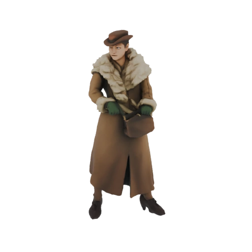 1920s Woman with Fur Coat and Hat