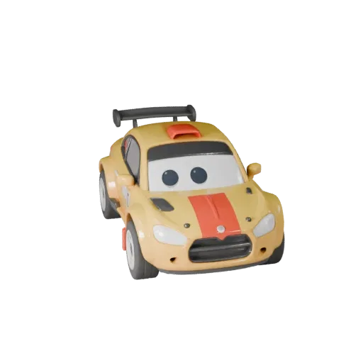 Cartoon Rally Car 3D Model for Stylized Games PBR Asset