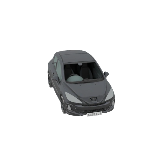Dark Grey Peugeot 308 Hatchback 3D Model