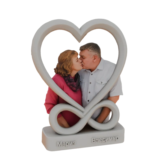 Heart Infinity Couple Sculpture