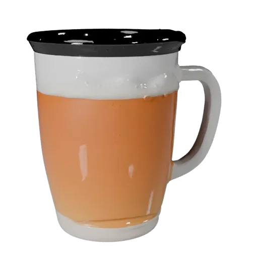 Smoothie Tea Mug 3D model, three-quarter front view, Unity viewport, showing glass, container shape.