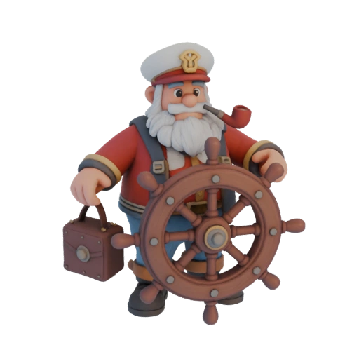 Captain with Helm and Pipe