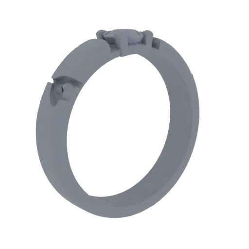 Solitaire Wedding Band print ready 3D model, studio profile shot, showing ring form, surface, and scale cues.