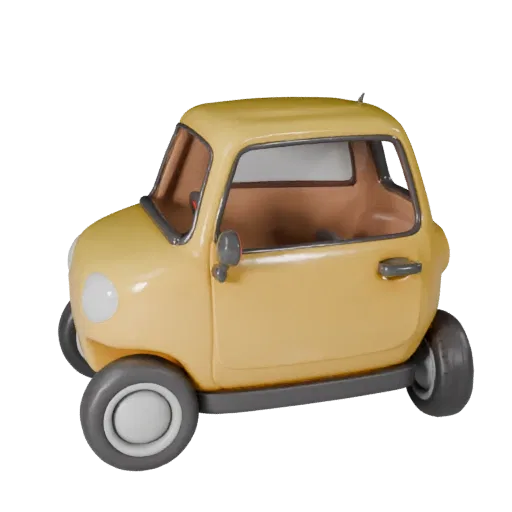 Cartoon Compact Car 3D Model for Stylized Games PBR Asset