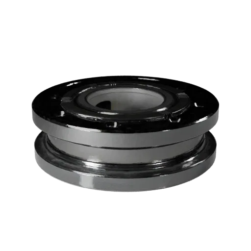 Cast Metal Pipe Flange Product Viz 3D model, three-quarter studio product render, showing machined metal, form detail.