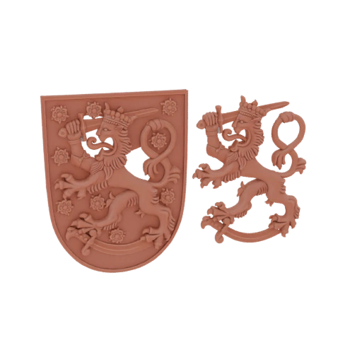 Finnish Lion Emblem 3D Model