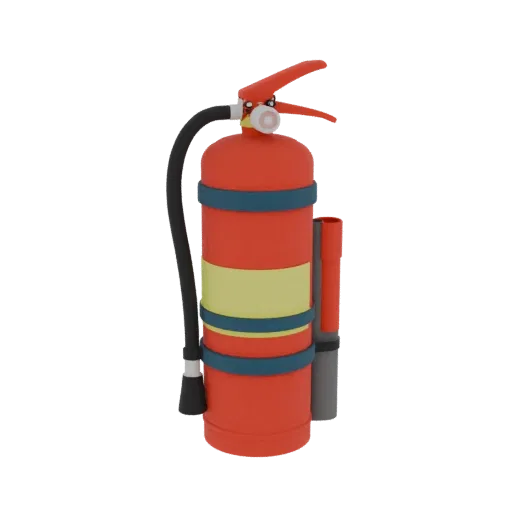 Site Fire Extinguisher Printable 3D model, isometric STL render, showing plastic shells, form detail.