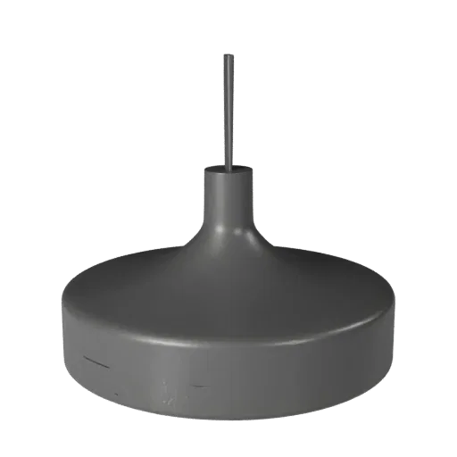 Minimal Pendant Lamp Stylized 3D model, home interior, stylized isometric render, metal detail.