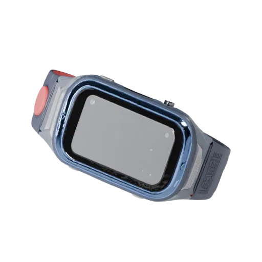 Fitness Clip Tracker Stylized 3D model, stylized isometric render, showing silicone, wearable fit.