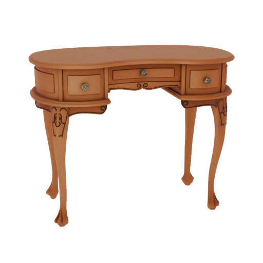 Ornate Wooden Vanity Table with Cabriole Legs