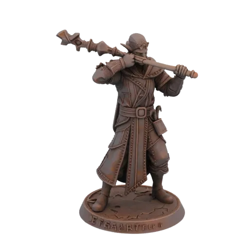 Fantasy Elf Wizard Miniature STL - Aiming