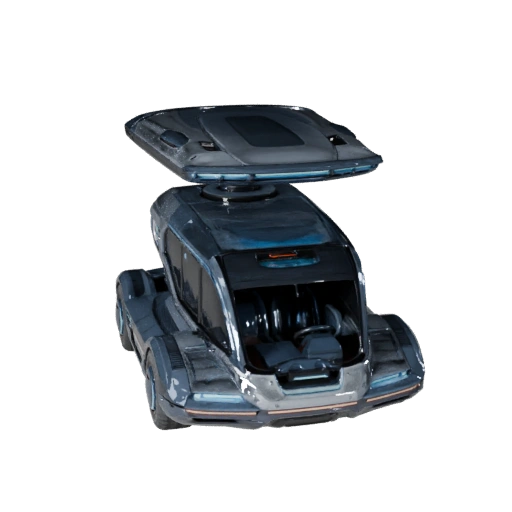 Modelo 3D de Ônibus Flutuante para Blender e Jogos - Asset PBR