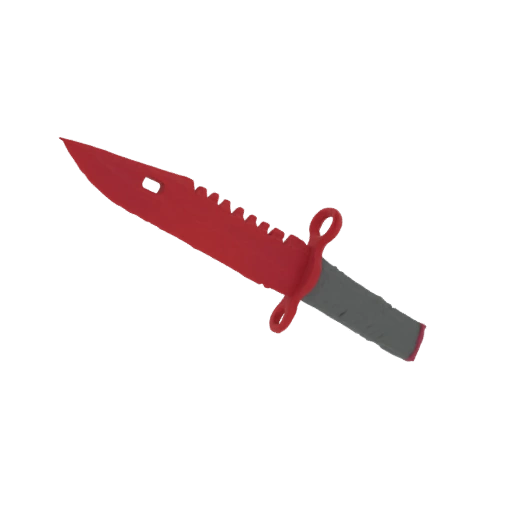 Red Bayonet Knife 3D Model