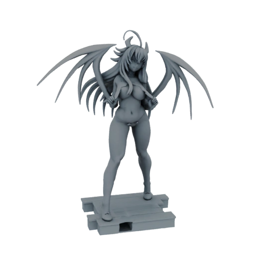 Demonic Angelic Figure with Bat Wings