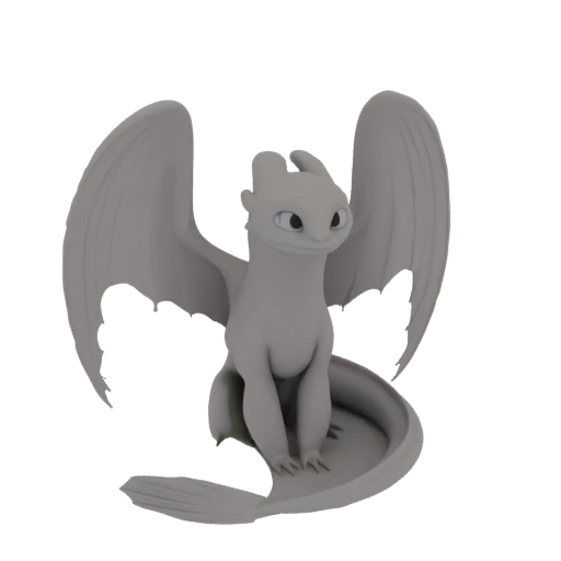 Light Fury Dragon 3D Model