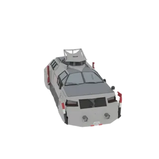3D model of a grey armored personnel carrier with a prominent roof turret, set against a white background.