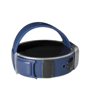 Medical Style Clip Tracker 3D model, three-quarter front view, AR viewer studio render, showing silicone, wearable fit.