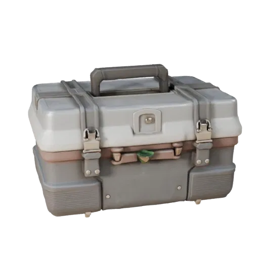 Sealed Toolbox Realistic 3D model, three-quarter studio render, showing plastic, usable openings.