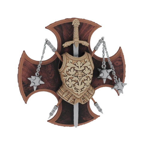 Medieval Knight's Armor and Weapons Display