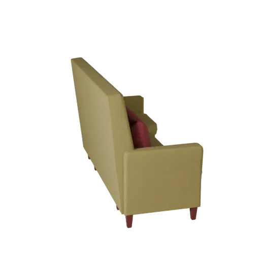 Sectional Modular Couch Low Poly 3D model, living room, game viewport three-quarter view, woven fabric detail.