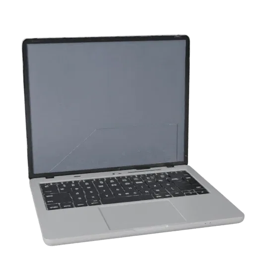 Ultrabook Tablet Computer 3D model, three-quarter front view, AR viewer studio render, showing detail and scale.