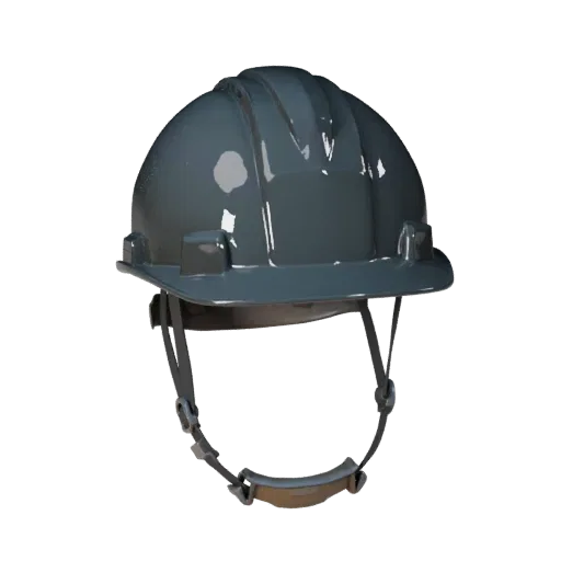 Site Hard Hat High Poly 3D model, close-up studio render, showing plastic shells, recognizable safety silhouettes.