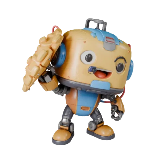 Robot Food Mascot realistic 3D model preview showing pose, three-quarter scene view, expression and smooth toy surfaces
