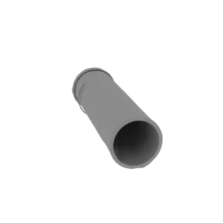 3D model of a grey pipe with a rim, shown at an angle on a white background