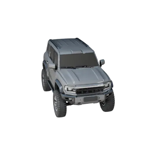نموذج ثلاثي الأبعاد لمركبة هوفر SUV جاهزة للألعاب، عرض استوديو ثلاثي الأرباع، أصل مركبة جاهز للإنتاج بارتفاع قيادة مرتفع، وحج