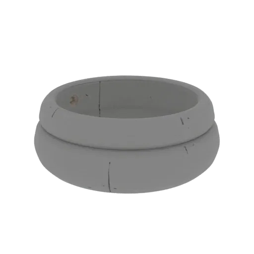 Platinum Stacking Wedding Band 3D model, isometric collectible display render, platinum finish.