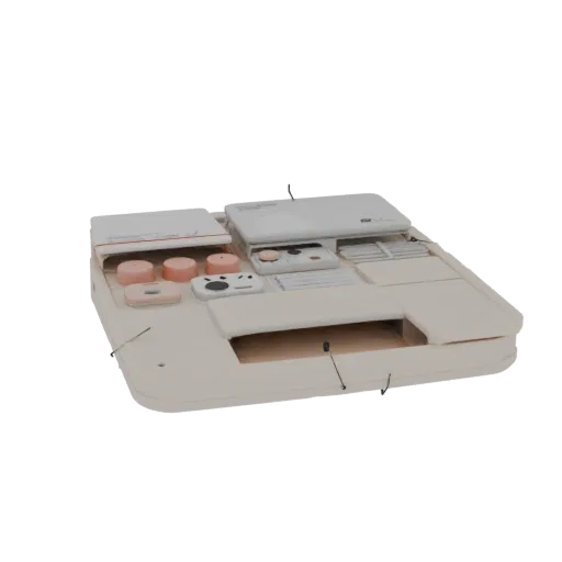 Übungspad für Injektionen in der Krankenpflege, druckbares 3D-Modell, isometrische STL-Renderung, zeigt neutrale Kunststoffe,