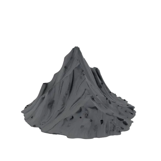 Mountain Scree Slope Printable 3D model, isometric tabletop STL render, showing stratified stone, rock faces.