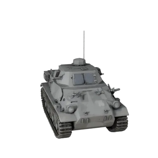 Modelo 3D de Semioruga de la Segunda Guerra Mundial Low Poly, vista de juego de tres cuartos, activo de vehículo low poly con