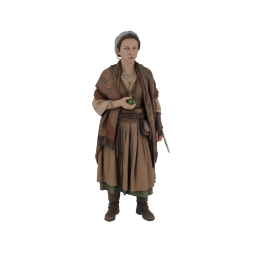 Medieval Herbalist Woman with Potion Bottle